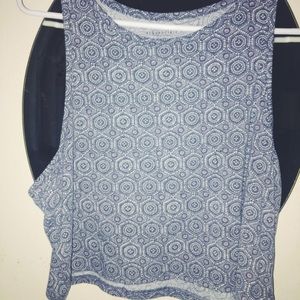 Blue crop top with small flower designs